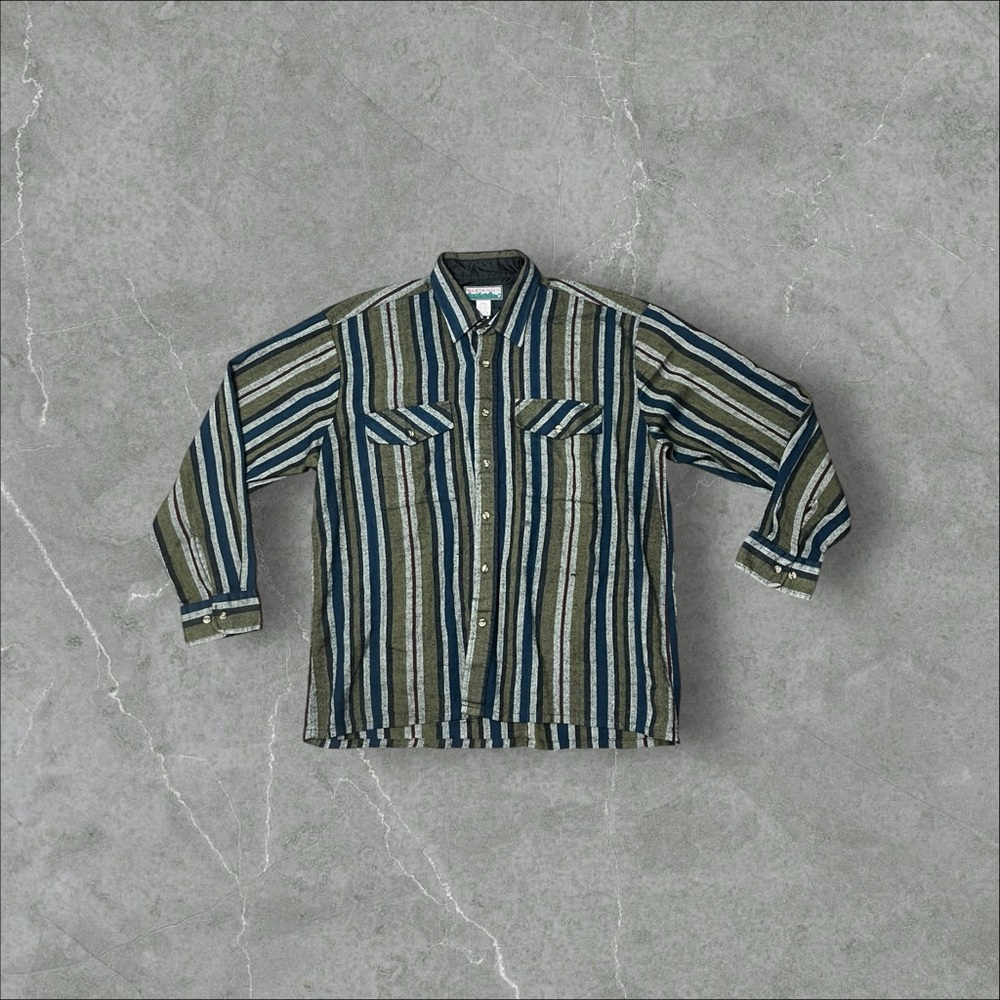 Dark Tone Stripe Flannel